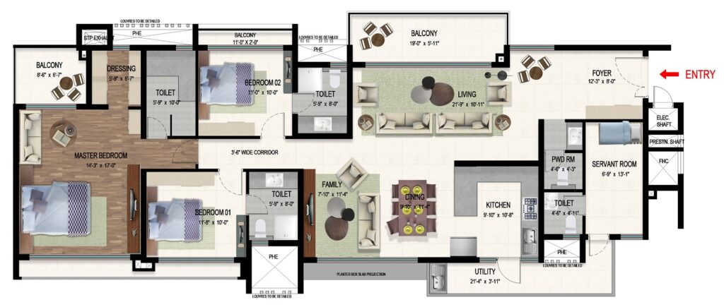 mana-jardin-neo-apartment-3-bhk-floor plan