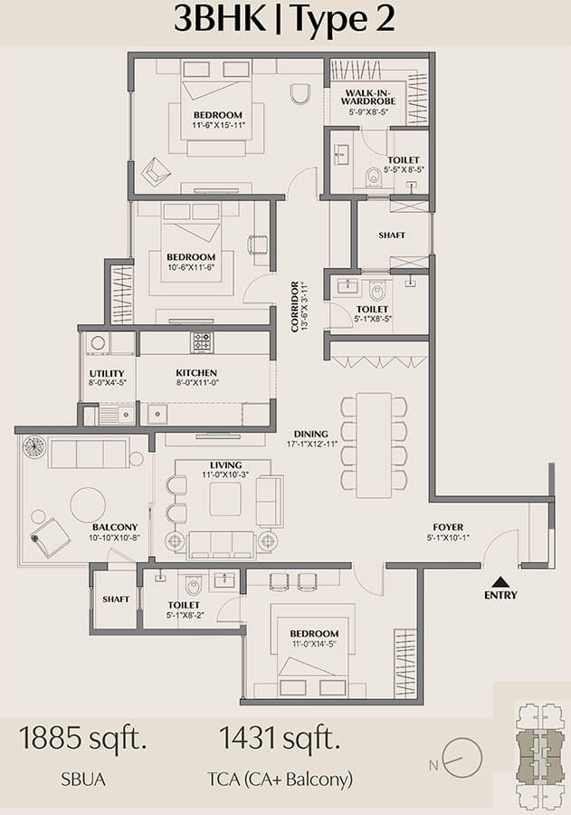 Assetz Trees and Tandem Floor Plan