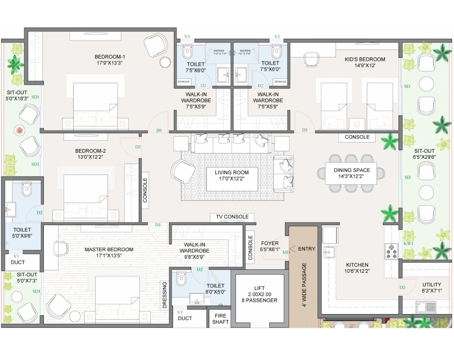 villament-1 floor plan of acto la vivant