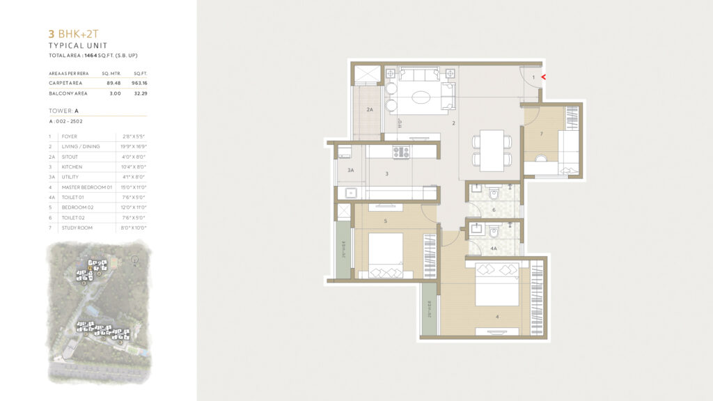 3 BHK Floor Plan