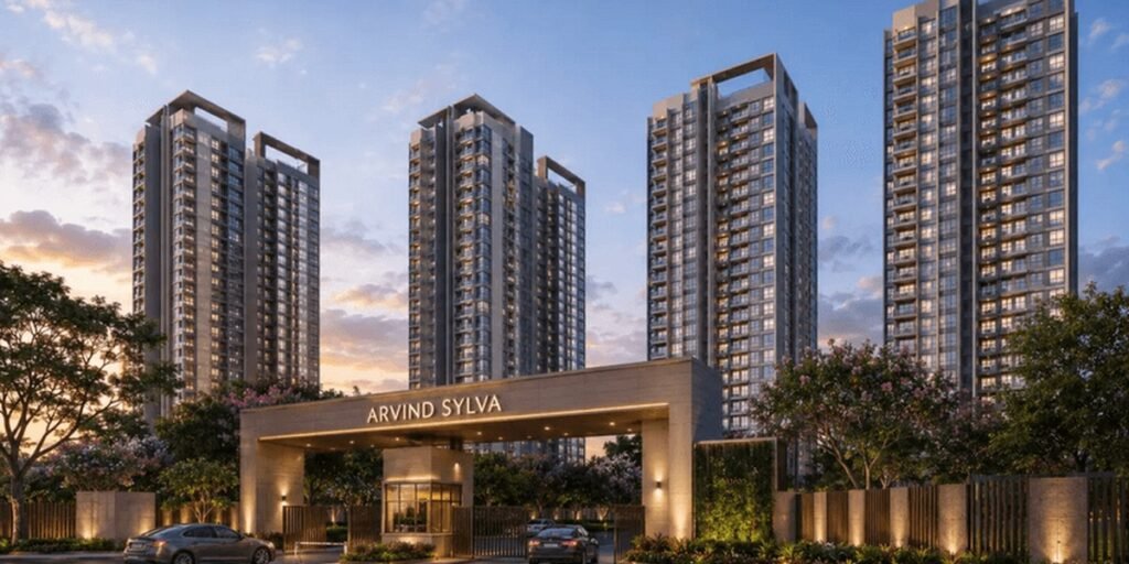 Arvind Sylva apartments entrance and towers elevation view, Sarjapur Road Bangalore