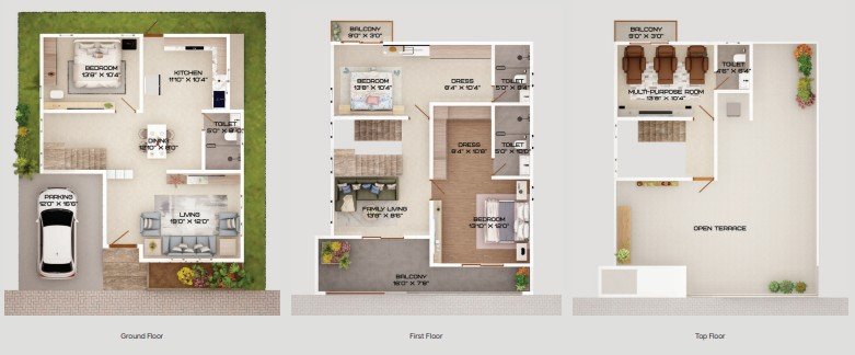 Marvella at Grand La Palazzo 4 BHK villa floor plan, Sarjapur Road Bangalore