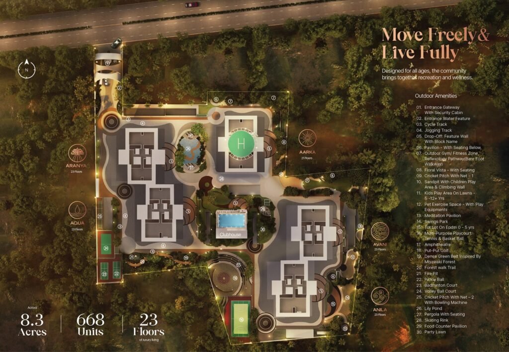 Sanjeevini The Adwaith master plan layout, Gunjur Bangalore