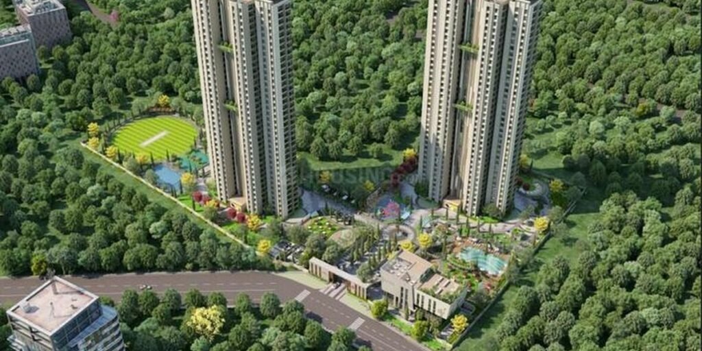 Trifecta Veranza 2 and 3 BHK apartments aerial view, Sarjapur Road Bangalore