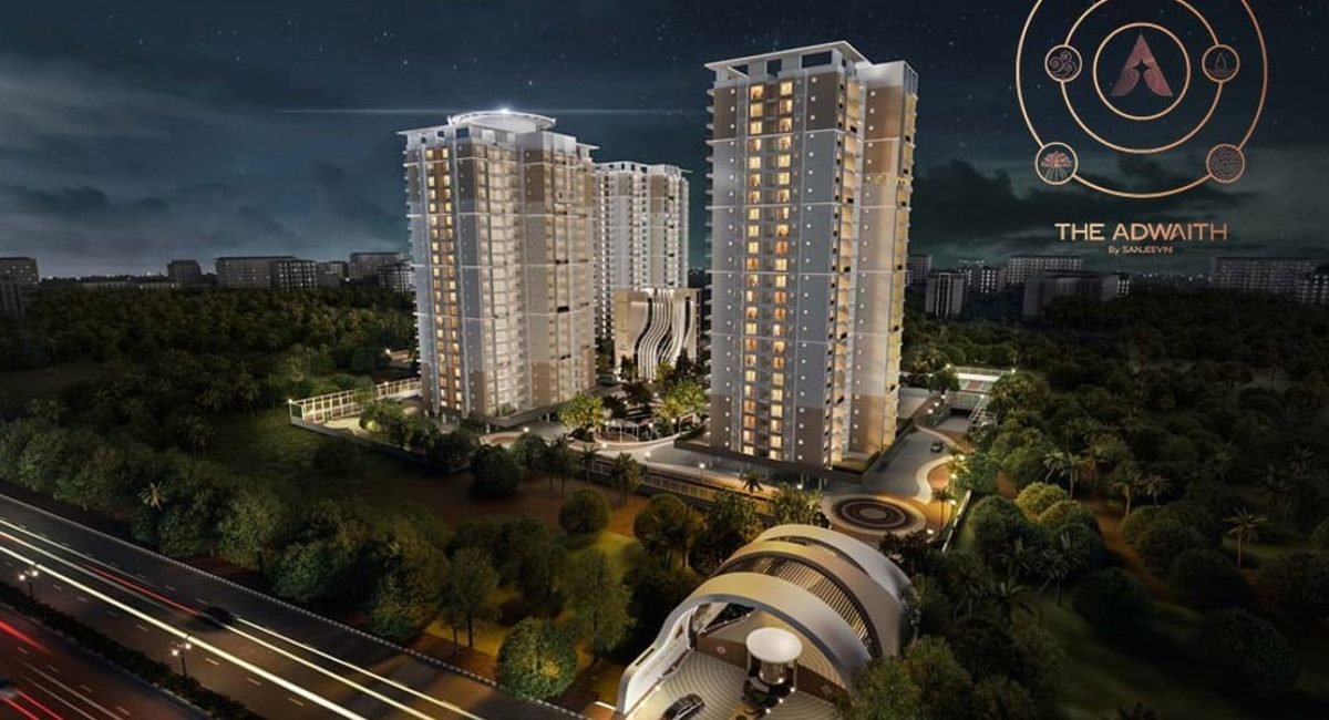 Sanjeevini The Adwaith apartments elevation view, Gunjur Bangalore